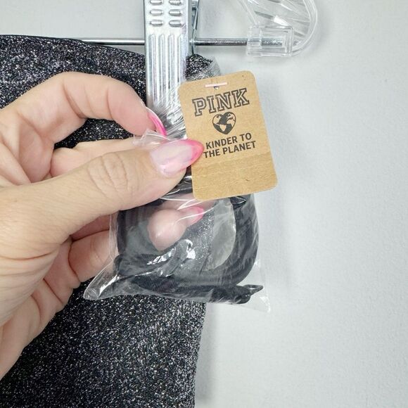 VICTORIA’S SECRET PINK | NEW Black Shimmer Two Piece Swimsuit Women’s Size M - Picture 7 of 16